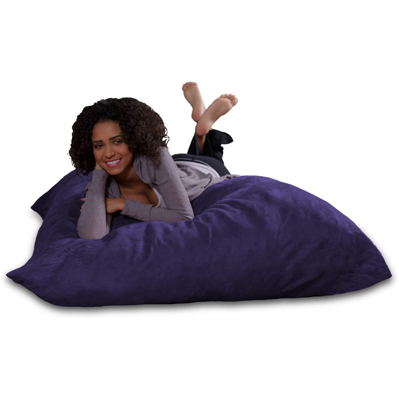 Classic Bean Bag Sofa Sack Fabric Purple Microfiber Microsuede